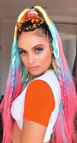 festival rainbow hair braid ideas