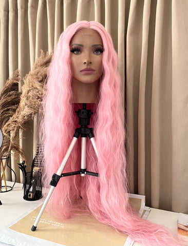 Pink Synthetic Hair Wigs