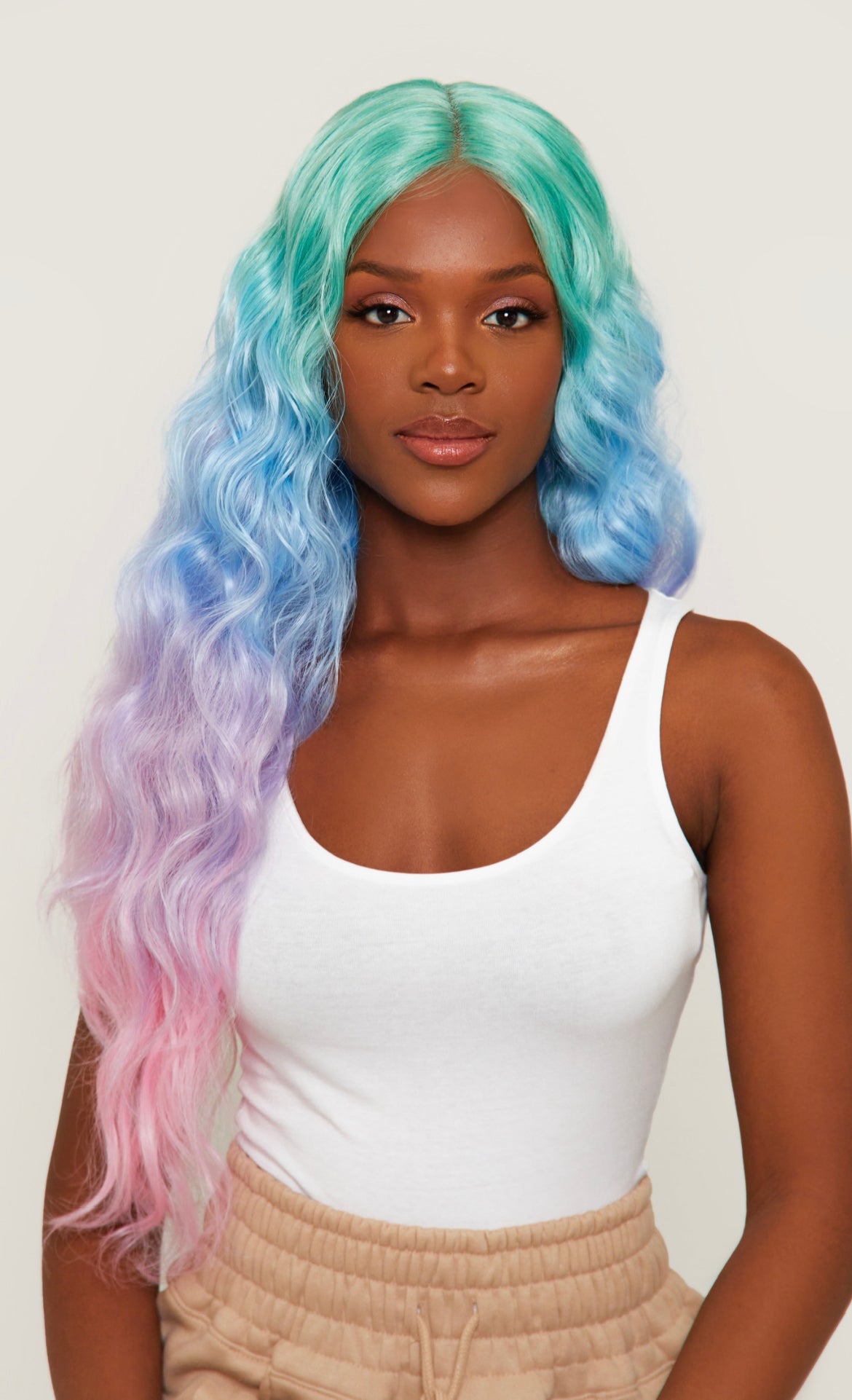 lace front wig rainbow