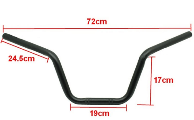 Guidon Haut pour Bobber et Chopper 22mm Noir ou Chrome