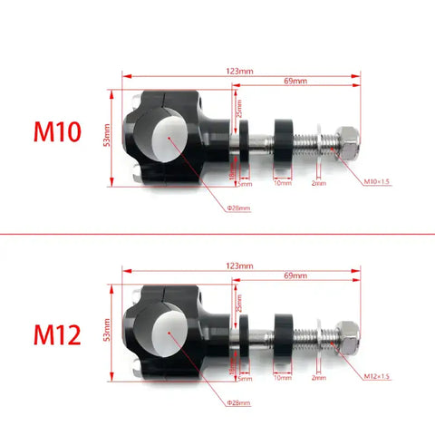 Pontets 28mm Dimension M10 M12