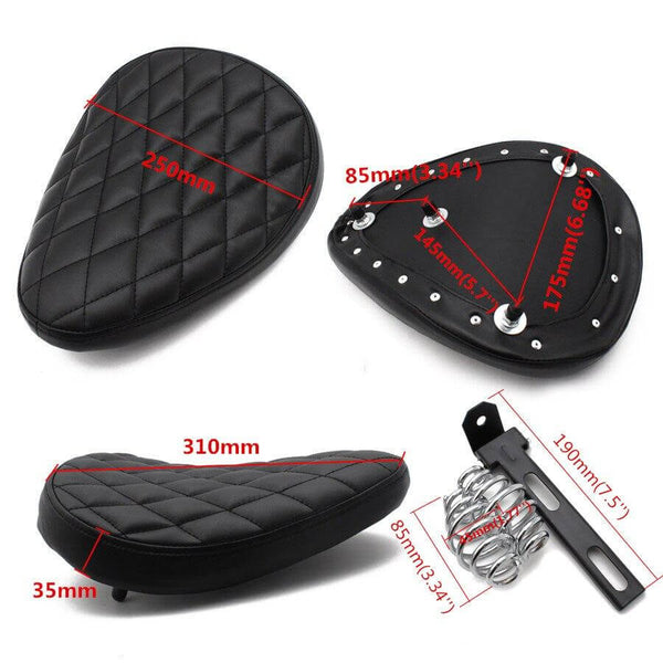 selle moto bobber monoplace vintage sur ressort