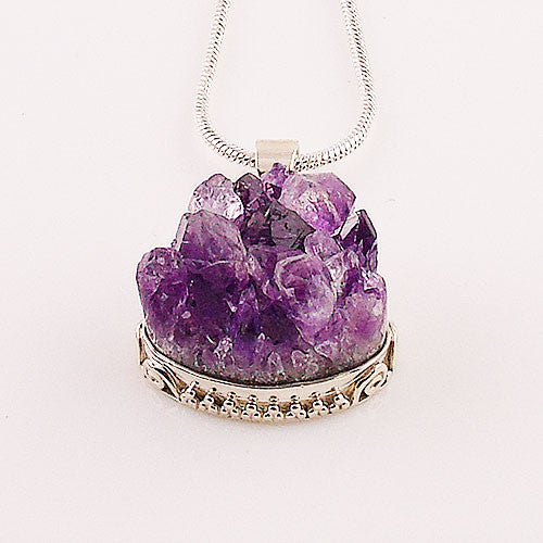 Amethyst Cluster Sterling Silver Pendant – Keja Designs Jewelry