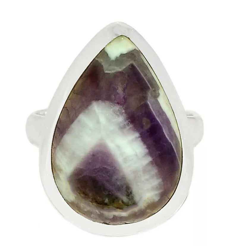 Chevron Amethyst Sterling Silver Ring