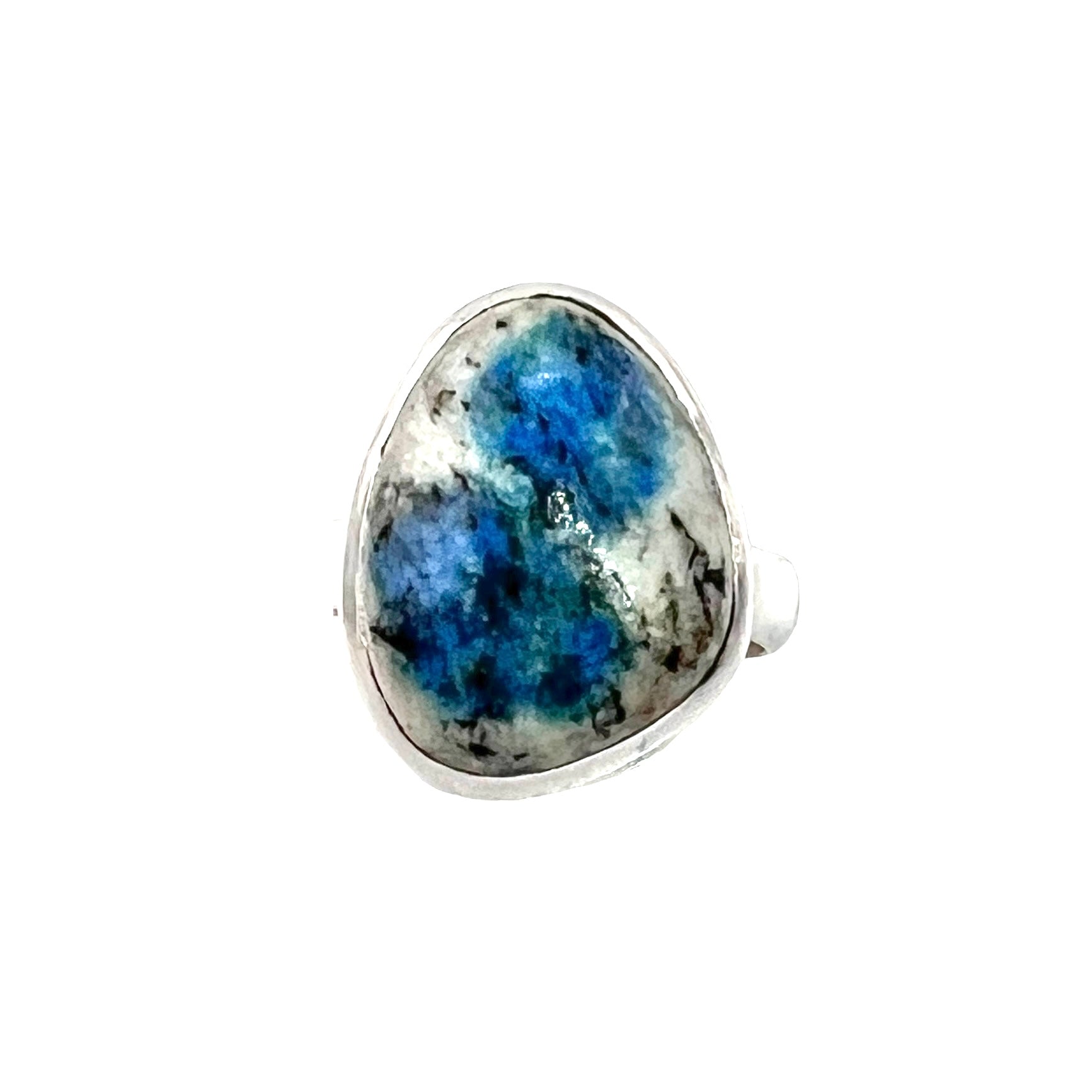 K2 Azurite Sterling Silver Fancy Cut Ring