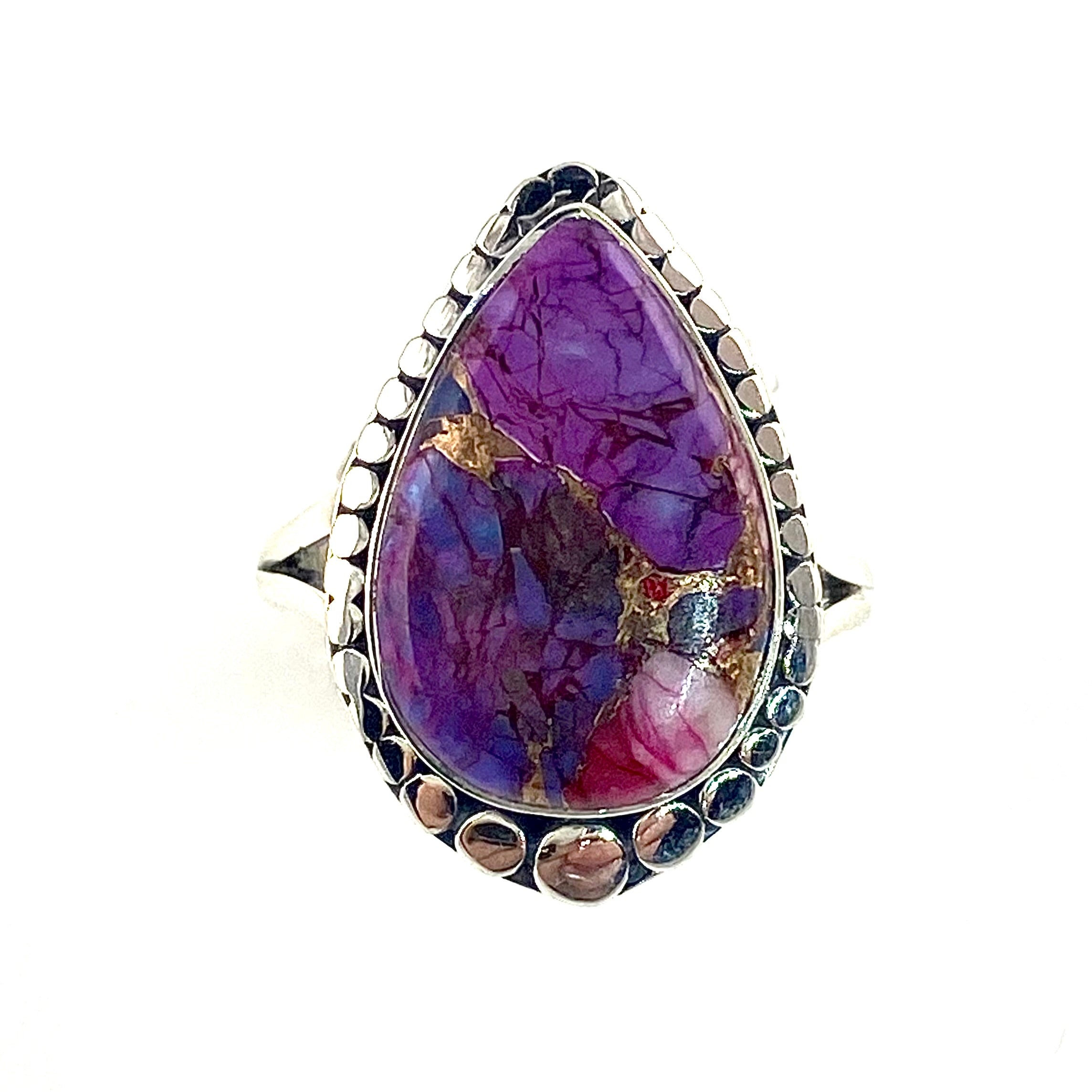 Purple Copper Turquoise Sterling Silver Ring