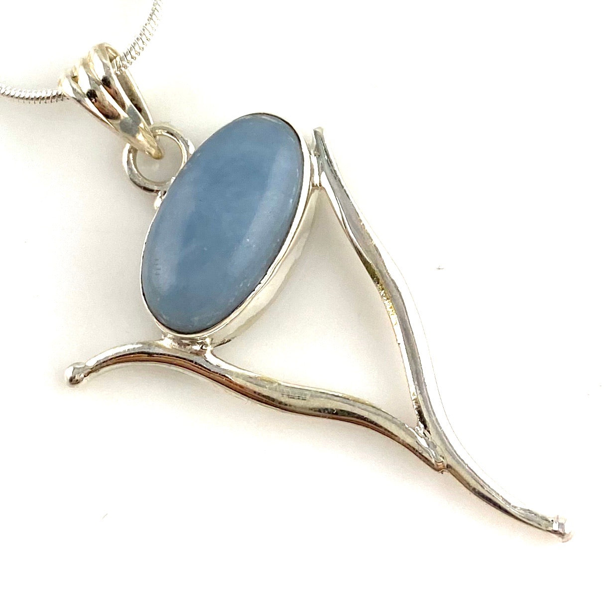 Angelite Sterling Silver Vortex Pendant