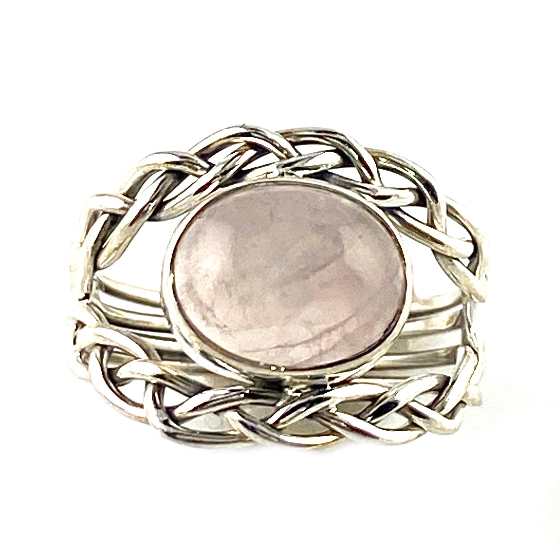 Rose Quartz Sterling Silver Chain Reaction Ring