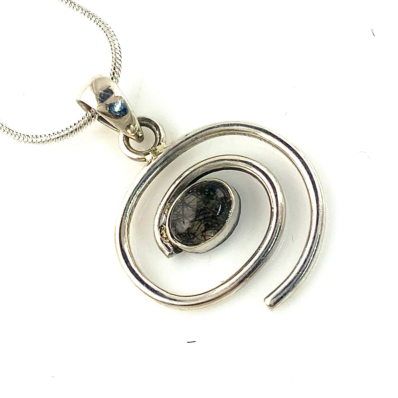 Tourmalated Quartz Sterling Silver Solstice Pendant