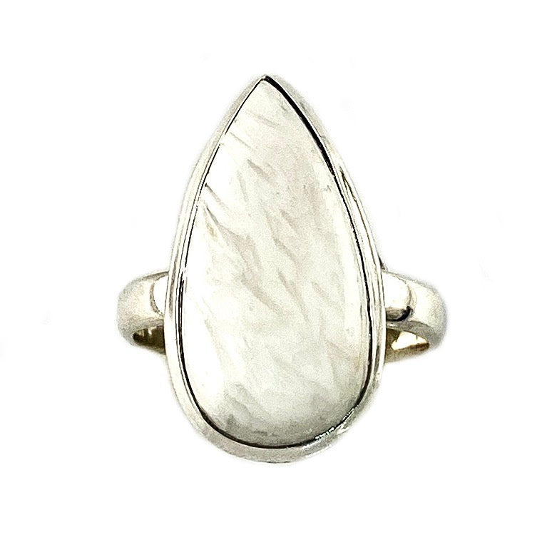 Frosty Scolecite Crystal Sterling Silver Ring