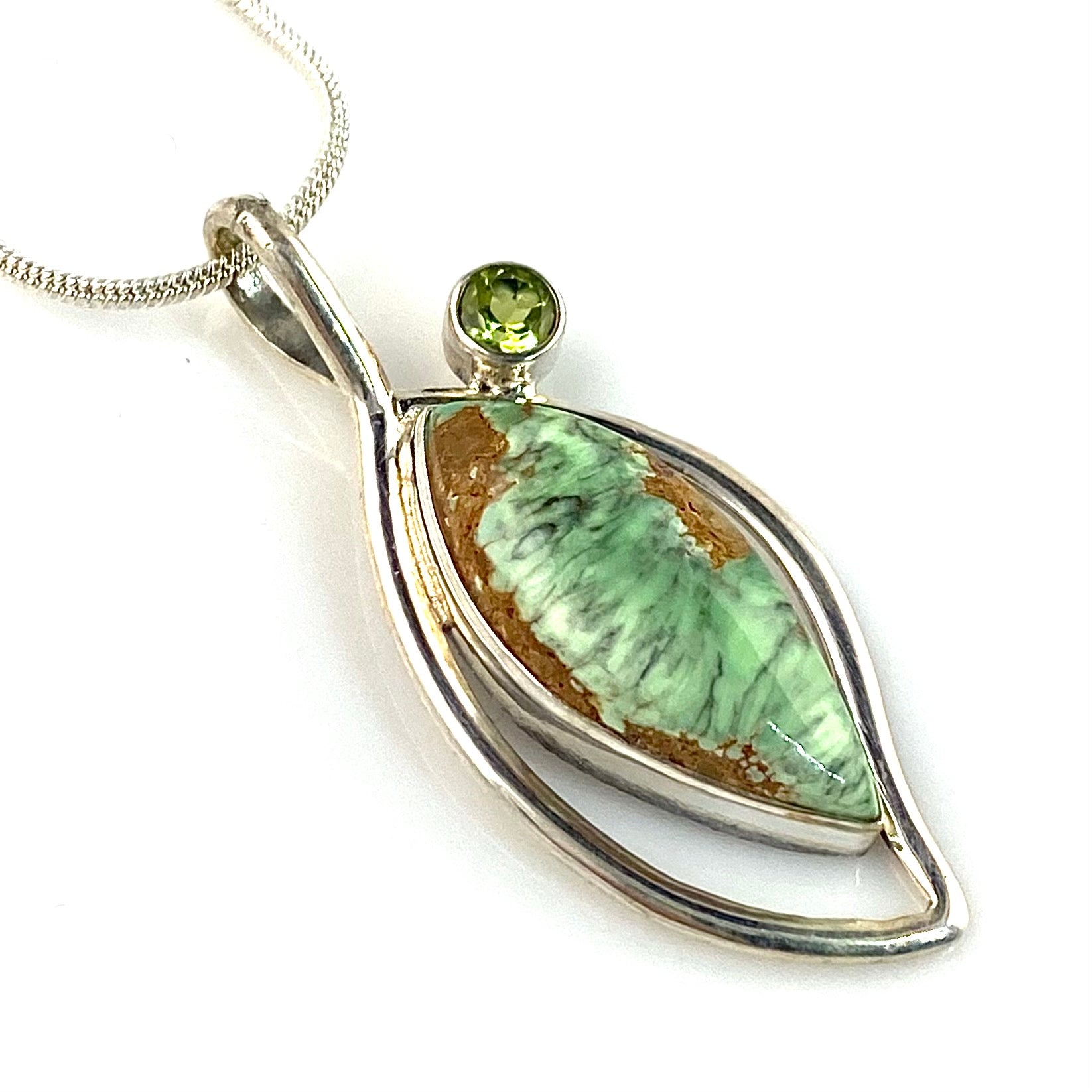 Variscite Sterling Silver Blooming Jewel Pendant