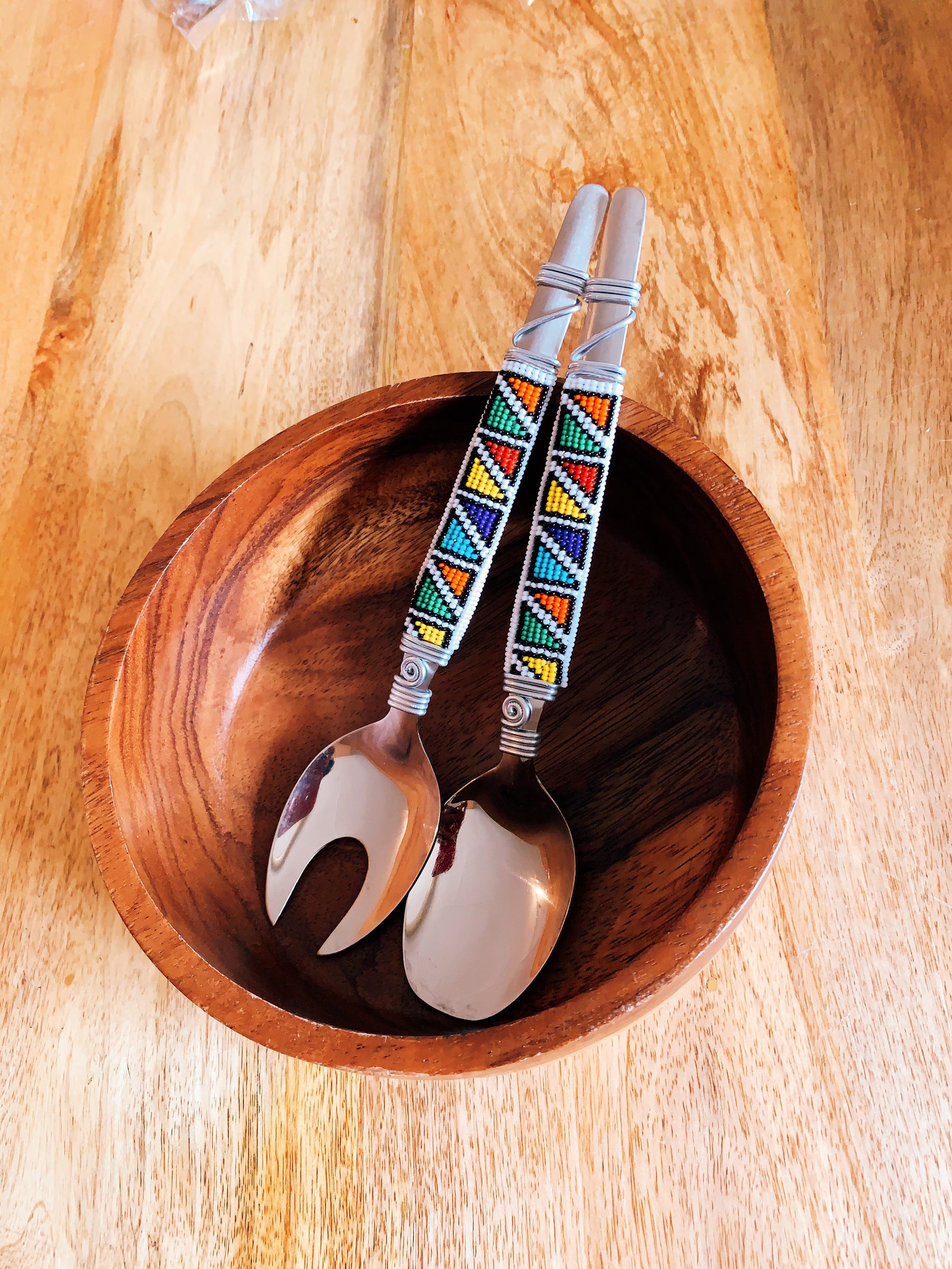 Zulu Beaded Serving Spoon - Zulubeads Ada