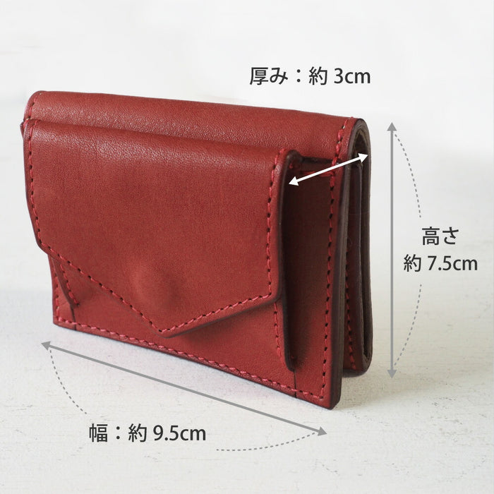 国際ブランド ミニ財布 レッド 小さい財布 三つ折り財布 コンパクト 小銭 コインケース