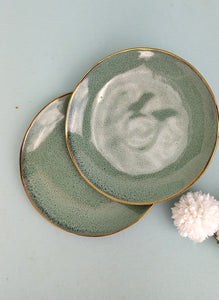Gold Ceramic Rimmed Plates, Fine Porcelain Small Plates