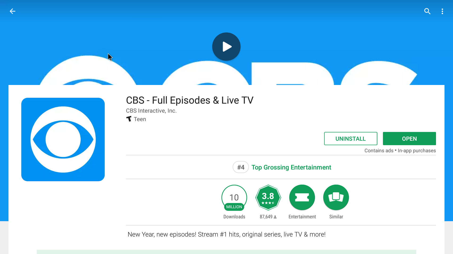 CBS Android Streaming App