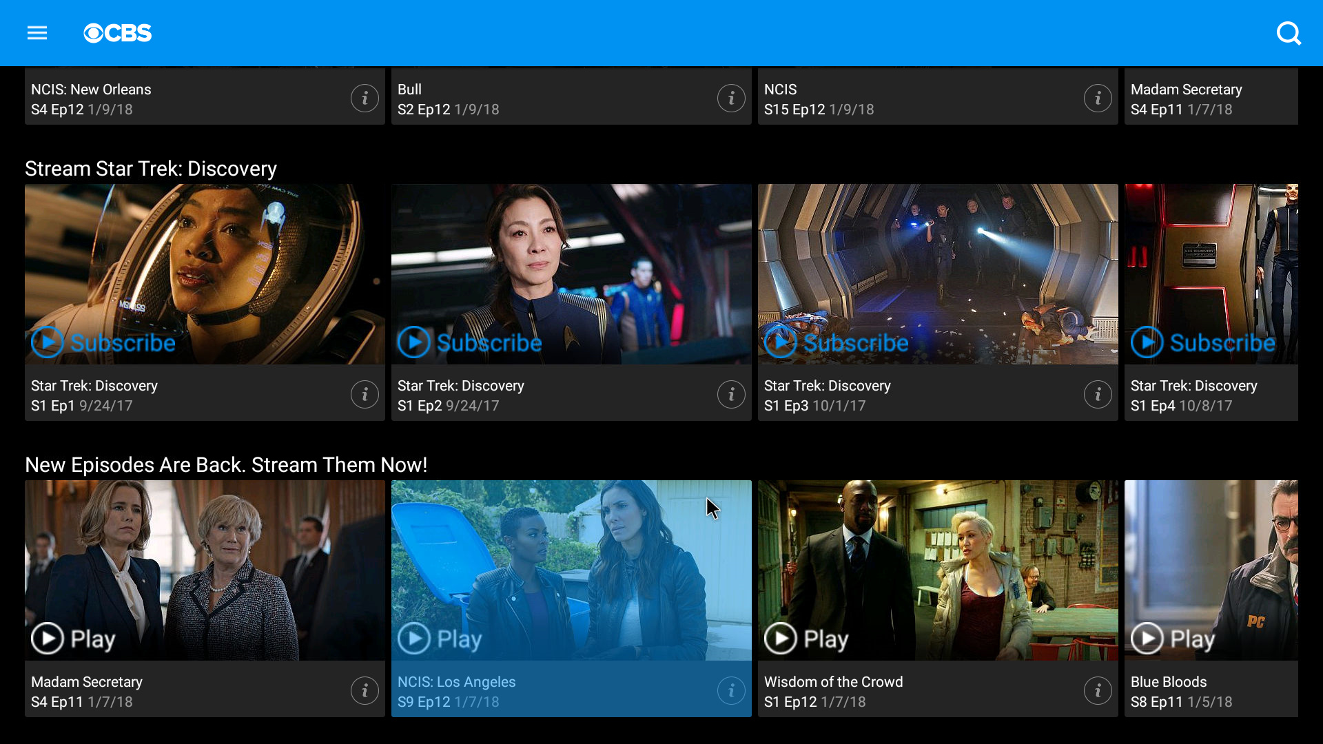 CBS Android Streaming App