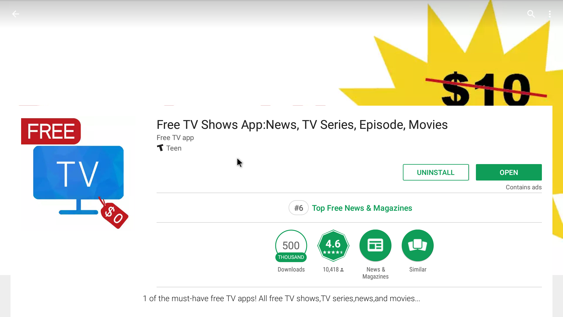 Free TV Shows App Android Streaming