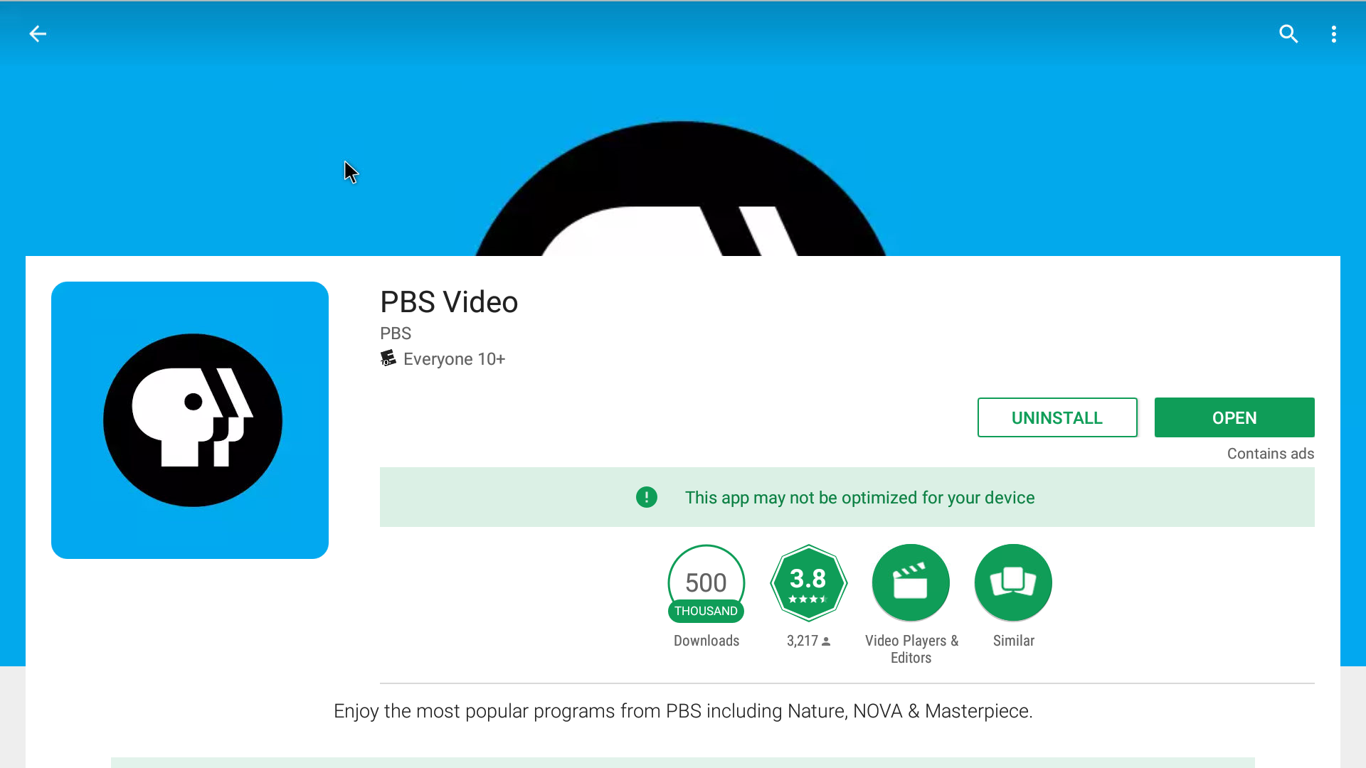 PBS Android Streaming App