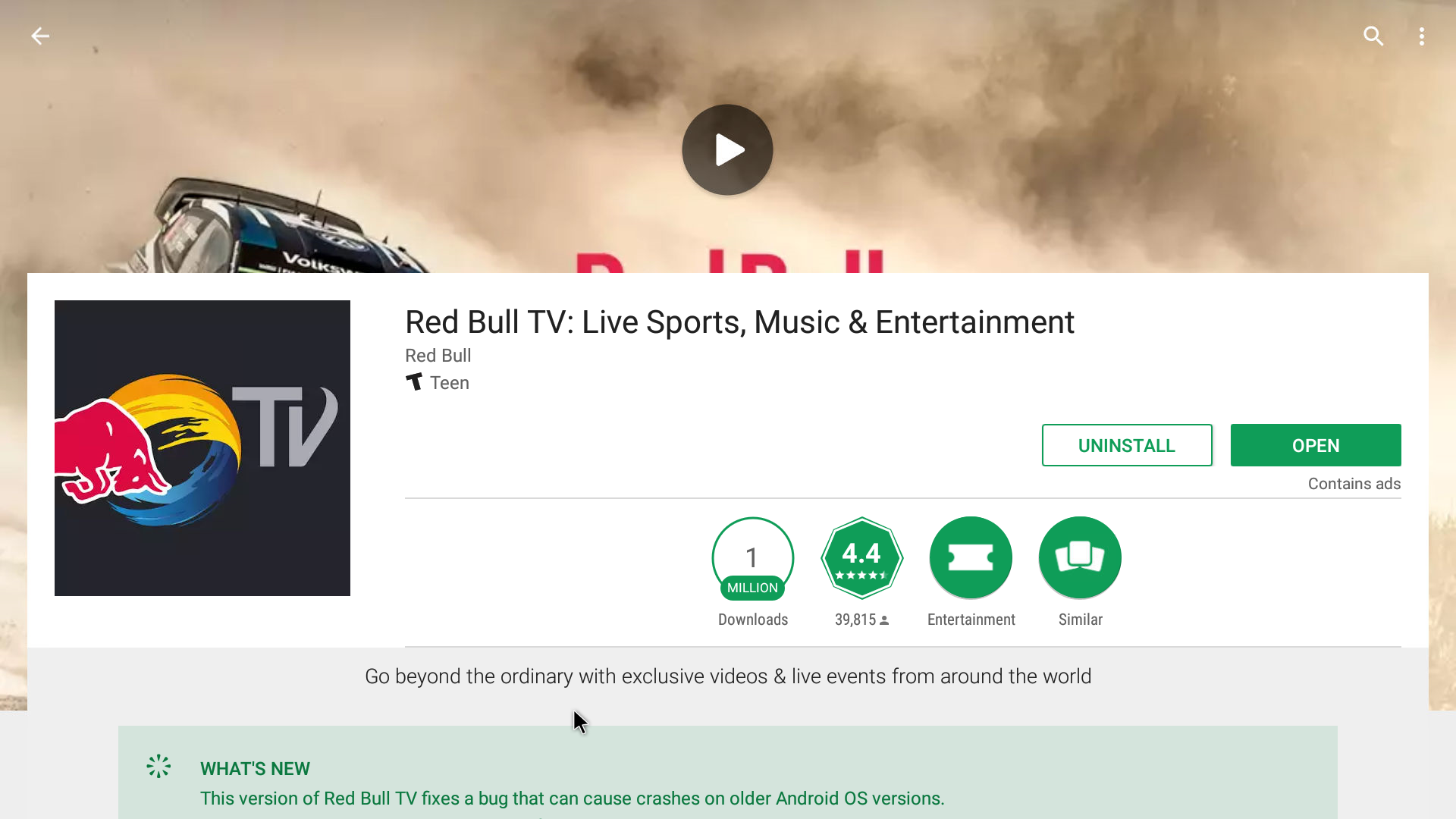 Red Bull TV Android Streaming App