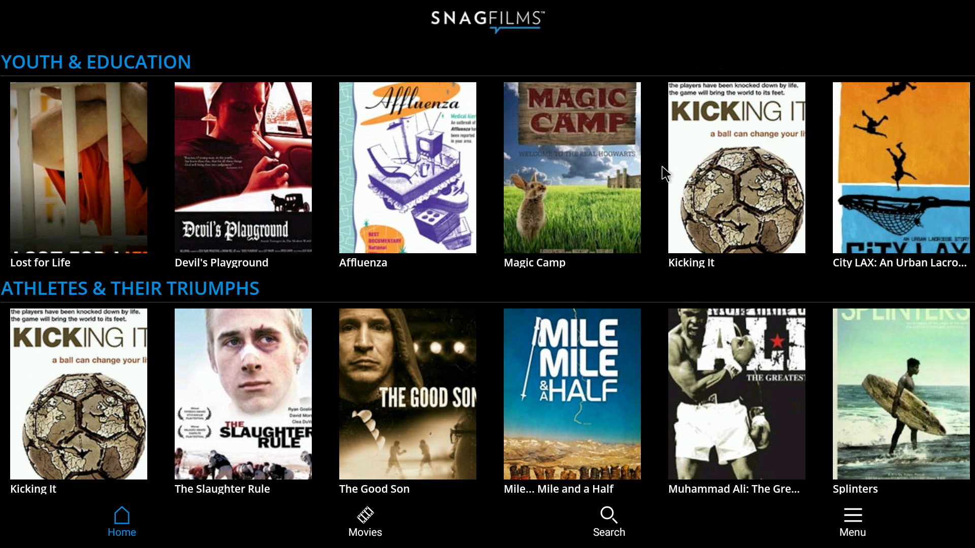 SnagFilms Android Streaming App