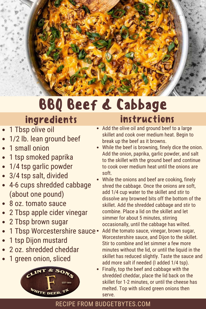 BBQ Beef & Cabbage – ClintandSonsPickUp.com