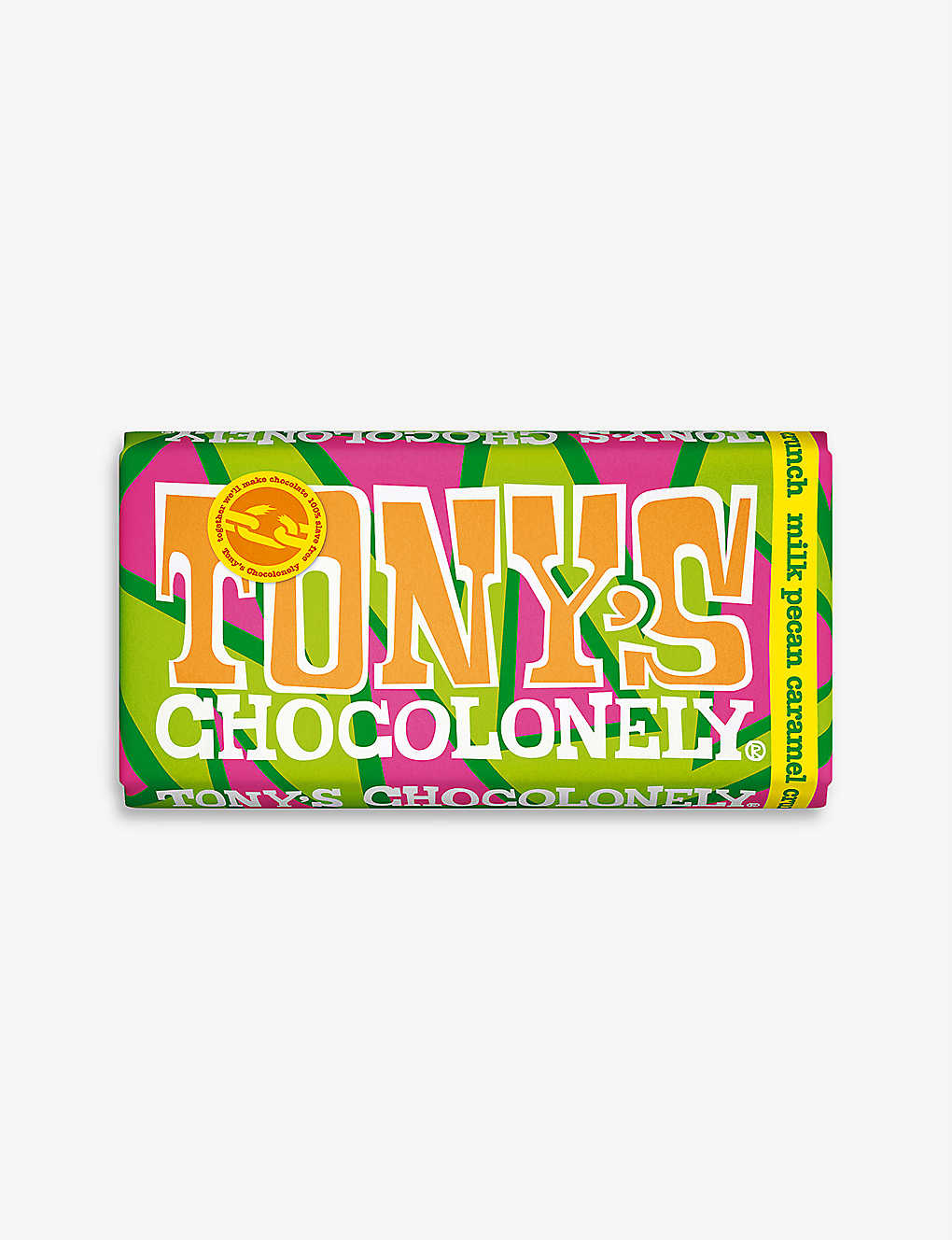 TONY'S Chocolonely milk chocolate pecan caramel bar 180g