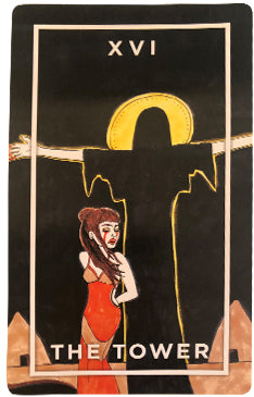 The tower Card from the Slutist Tarot Deck