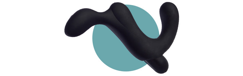 Duke prostate massager by fun factory on a blue background