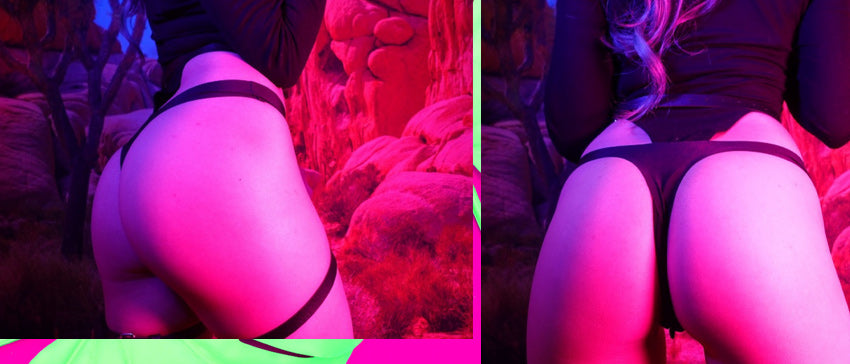Butt Selfies Header Show Butt with pink light and garters
