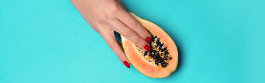 Two fingers in a papaya