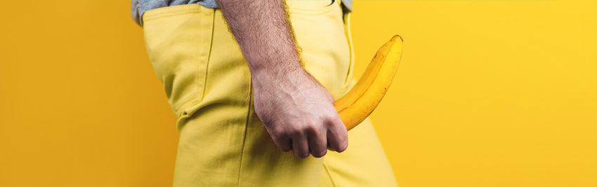 Man holding a banana