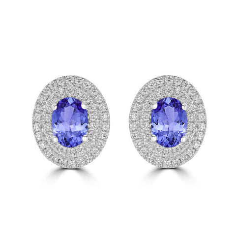 tanzanite and diamond earrings