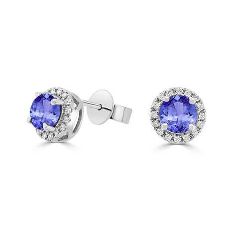 tanzanite and diamond earrings