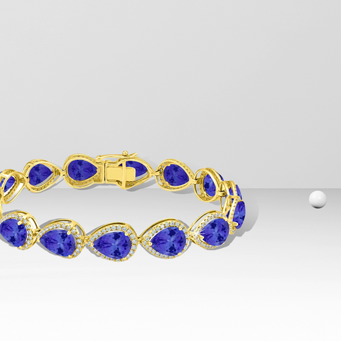 1.65ct Pear Tanzanite Bracelet with 2.01 cttw Diamond