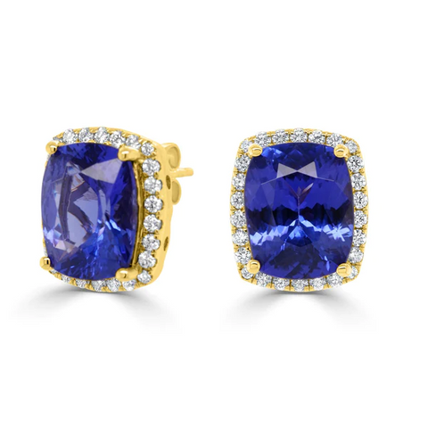 Cushion Tanzanite Earring 