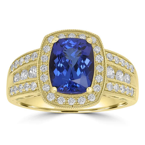 Cushion Tanzanite Ring 