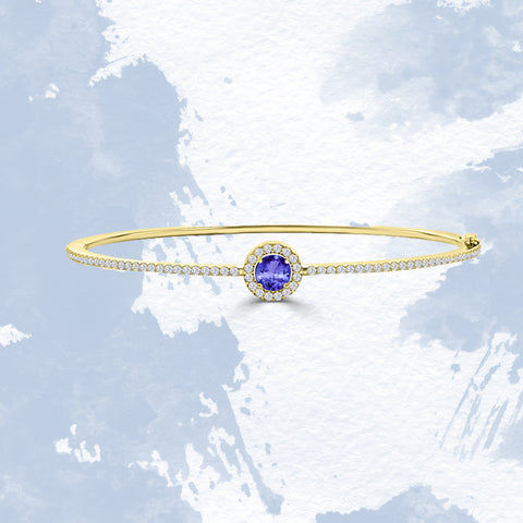 TTBR1020 - Preeti - Certified AAAA Tanzanite And Diamond Bangle