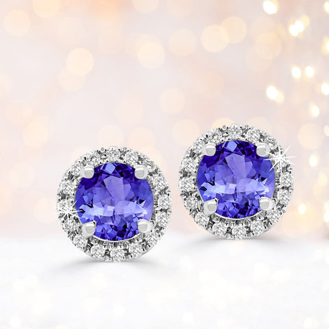 white gold tanzanite earrings