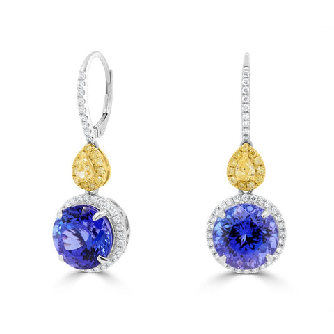 Round Tanzanite Earring 