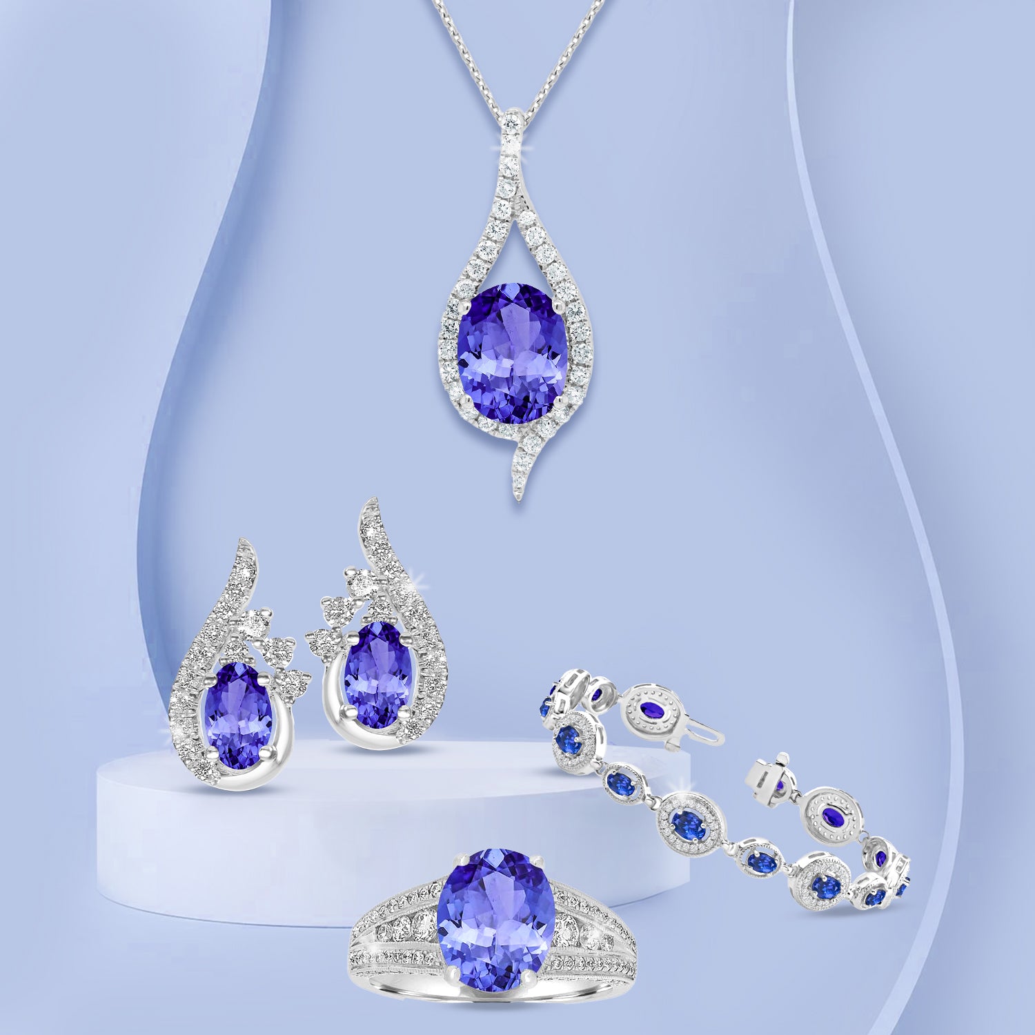 The perfect tanzanite jewelry ensemble does exist - find it here