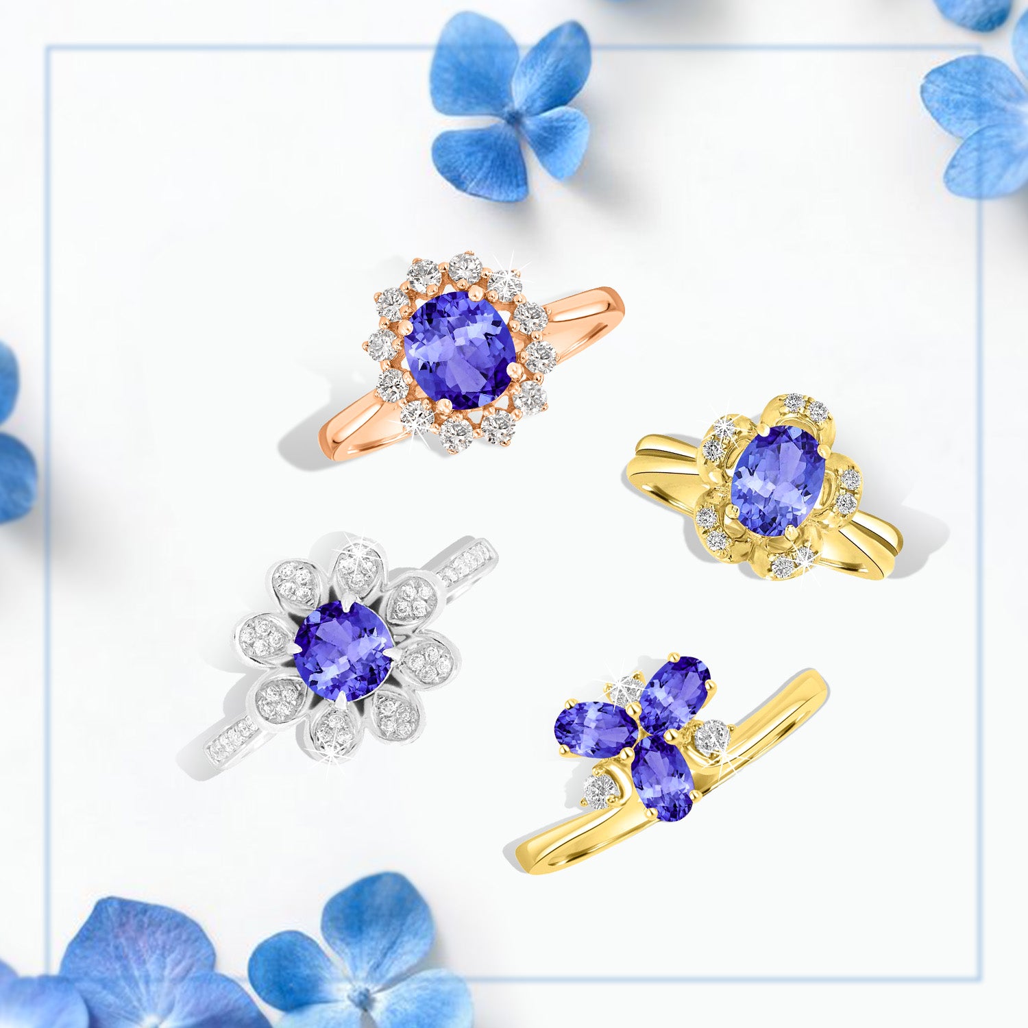 Floral Finesse: Our Spring-inspired Tanzanite Rings