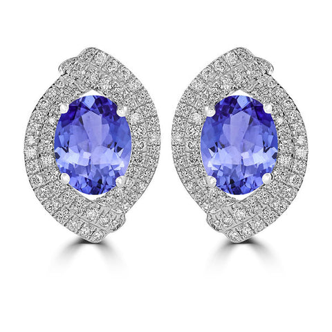 tanzanite and diamond earrings