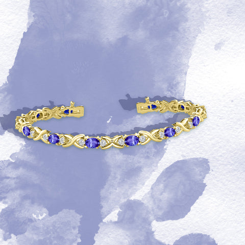 TTBR1006 - Sapna - Certified AAAA Tanzanite And Diamond Bracelet