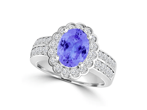 Tanzanite And Diamond Ring 