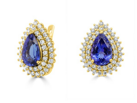 Pear Tanzanite Earring 