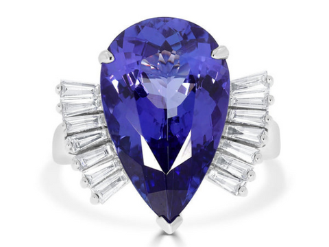 Pear Tanzanite Ring 