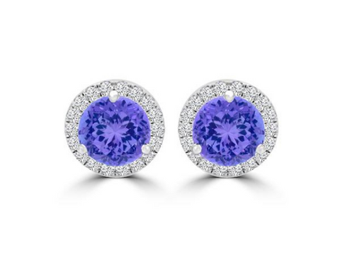 Tanzanite And Diamond Earring Halo