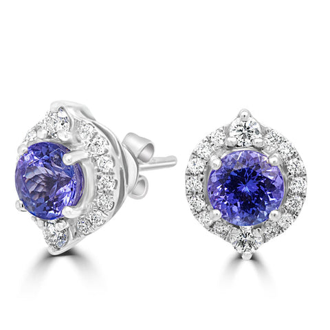 white gold tanzanite earrings