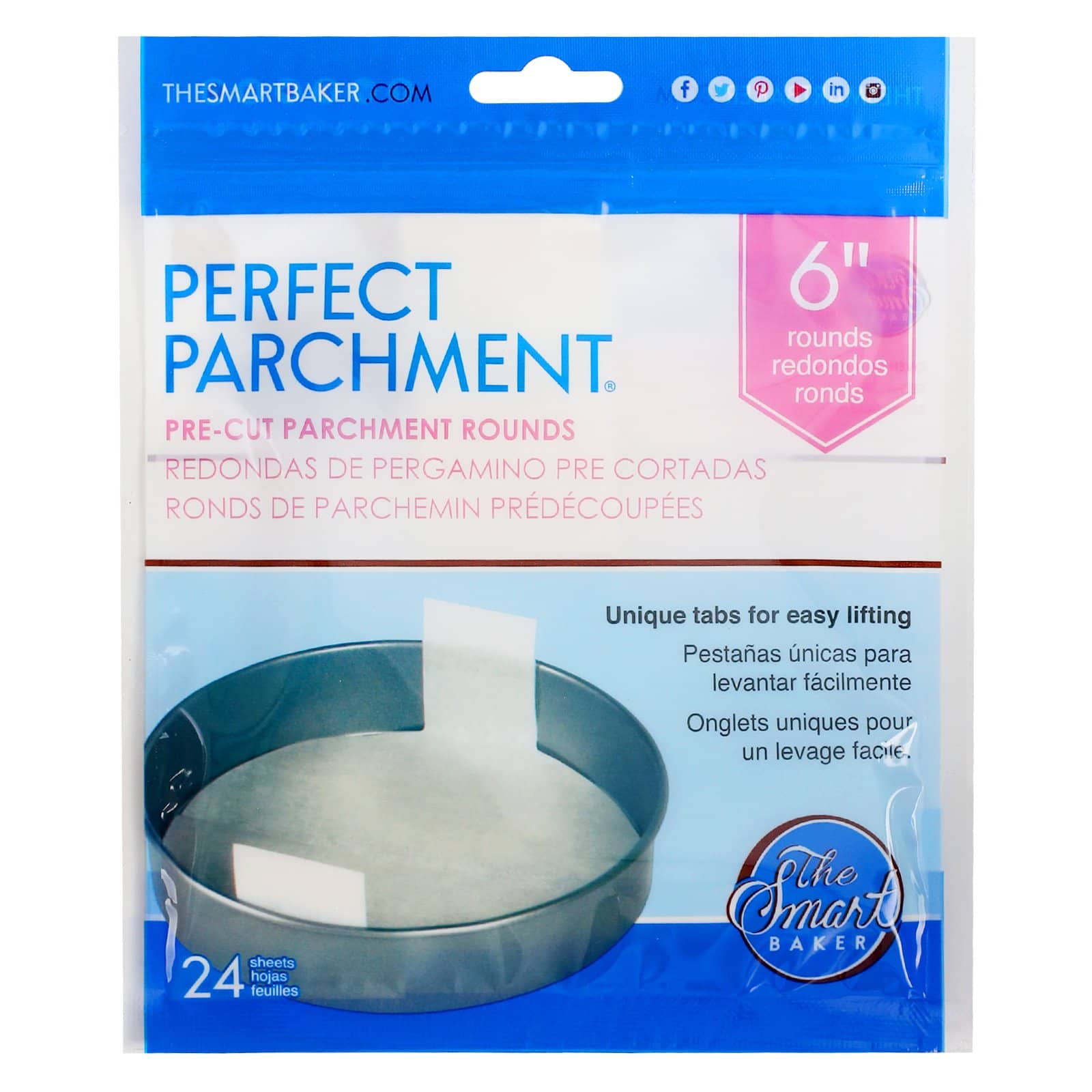 The Smart Baker 6 inch Square Cake Pan Parchment