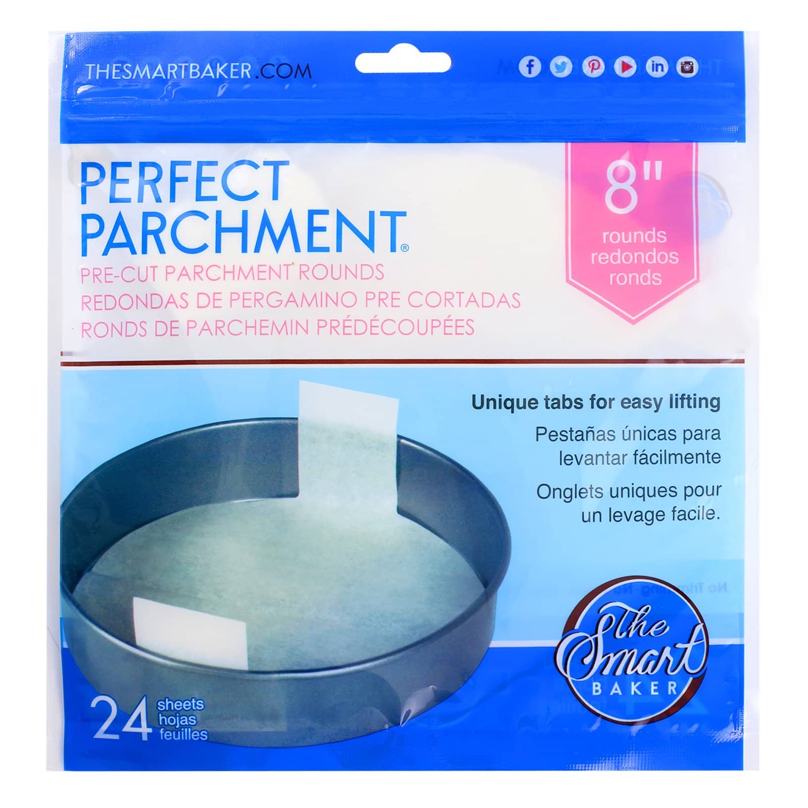 Nonstick Parchment Paper Rounds With Lift Tabs For Cake Pans